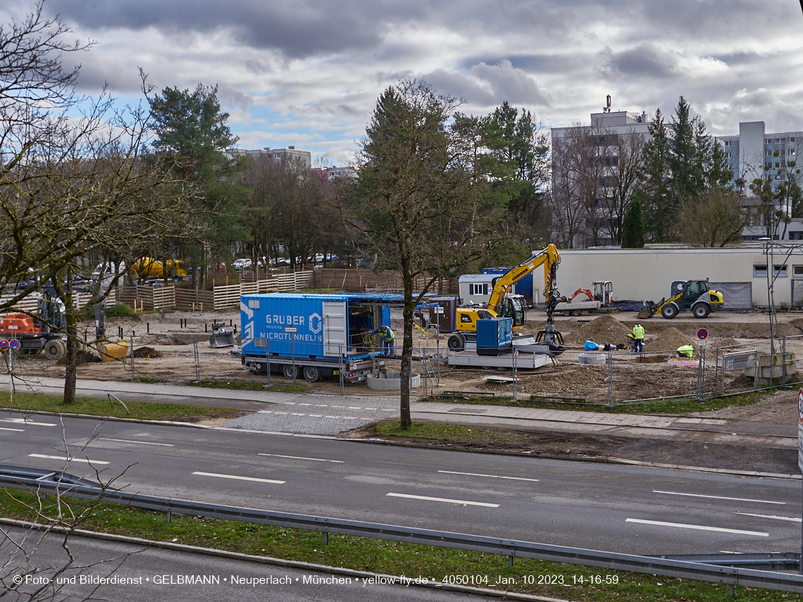 10.01.2023 - Baustelle an der Quiddestraße Haus für Kinder in Neuperlach